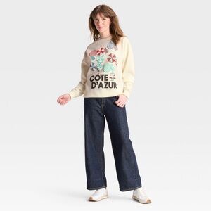 Peanuts Cream Logo Crewneck Sweatshirt